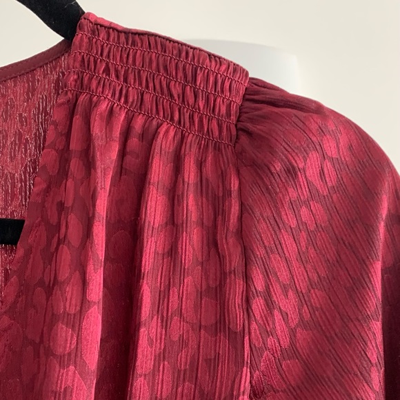 Michael Kors Red Long Sleeve Cheetah Print Flow Petite Dress - Picture 6 of 6